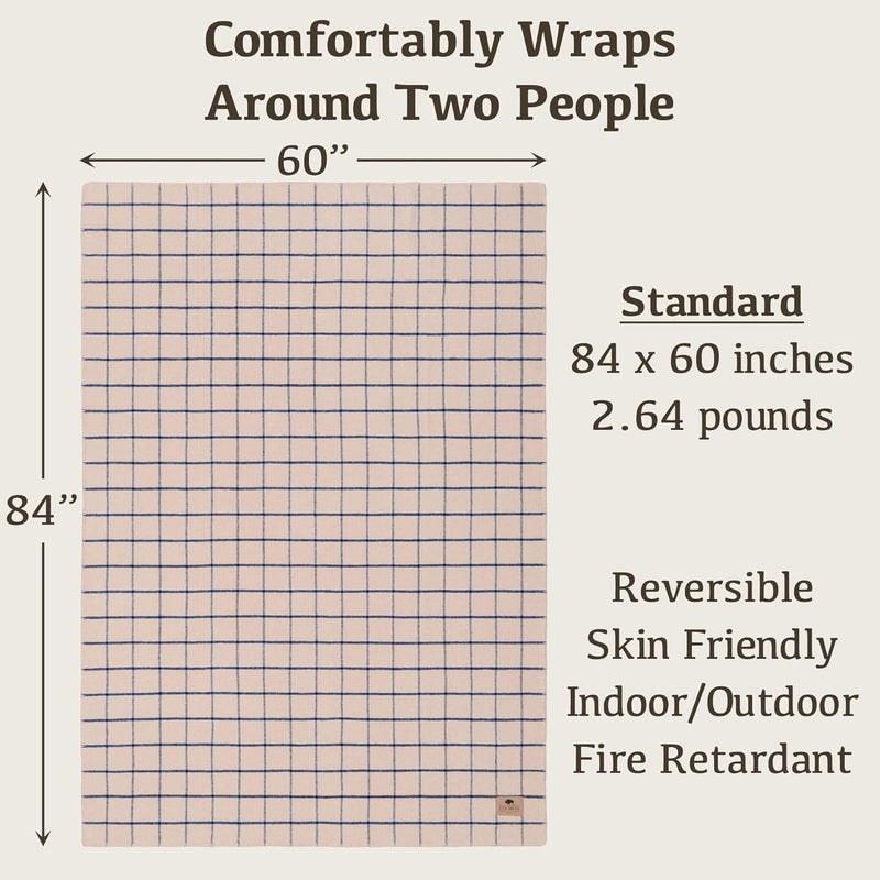 Chubbuck Authentic Chubbuck 100% Wool Blanket Camping (60" x 84") - Large Warm Blanket for Camping, Emergency, Outdoor Concerts and Home Use - Fire Retardant, Soft and Warm Blankets for Winter (Scotch) - Image 2
